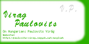 virag paulovits business card