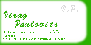 virag paulovits business card